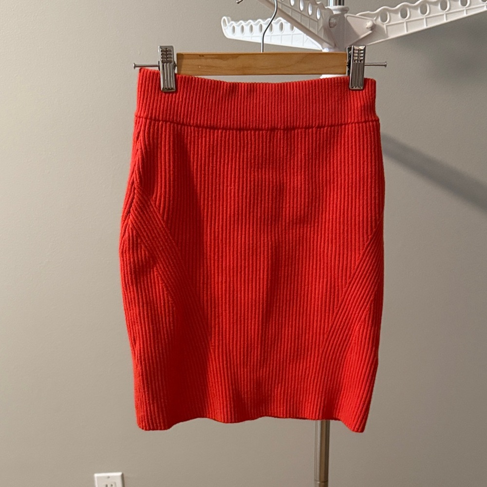 Herve Leger Vibrant Red Pencil Skirt